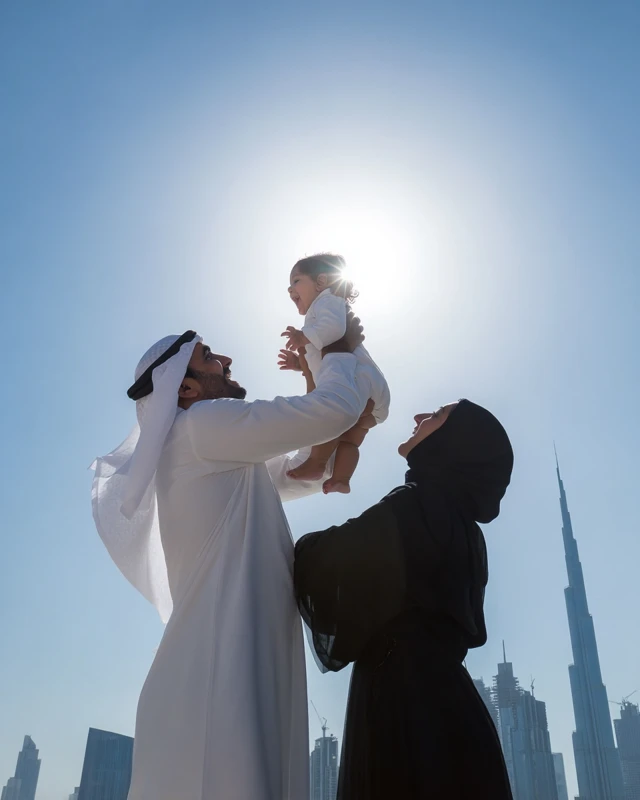 Arab Family Portrait Dubai Happiness and Joy