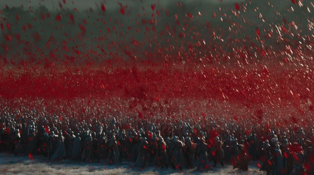 Epic Medieval Battle Between Men and Orcs