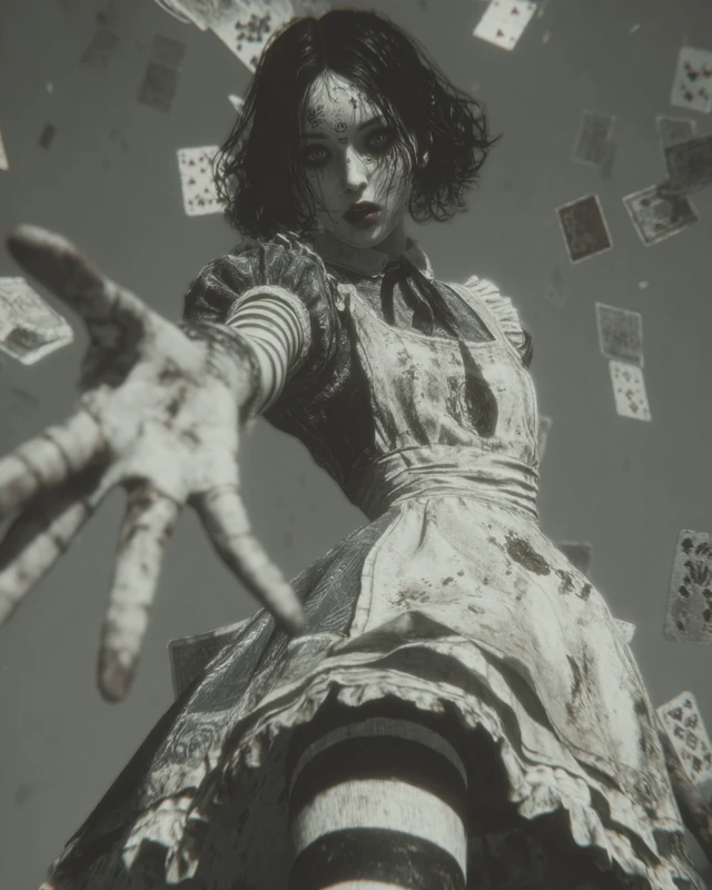Alice in Wonderland: Dark Hyperrealistic Photo