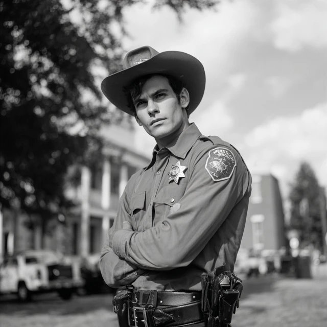 Texas Sheriff Power Ranger Retro TV Show Style