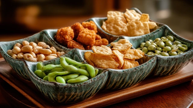 Snack Platter Peanuts Seeds Chicken Prawns Edamame