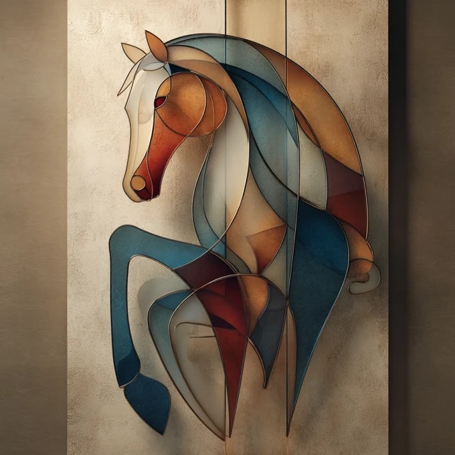 Elegant Glass Horse Wall Art for Luxury Hotel Lobby
