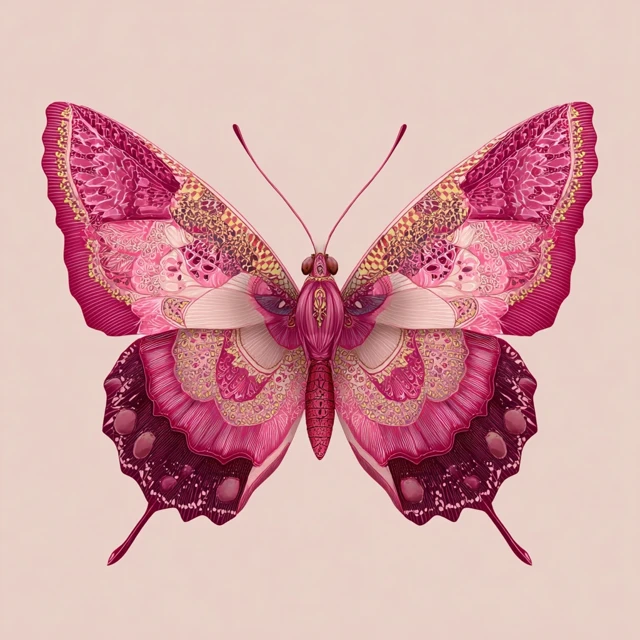 Pink Butterfly Design Illustration