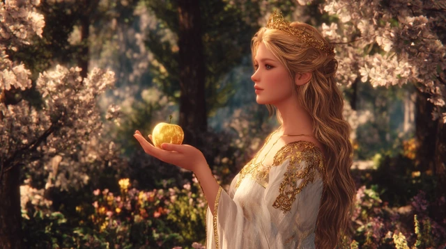 Idun Norse Goddess of Youth with Golden Apple