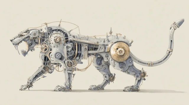 Mechanical Beast Steampunk Art
