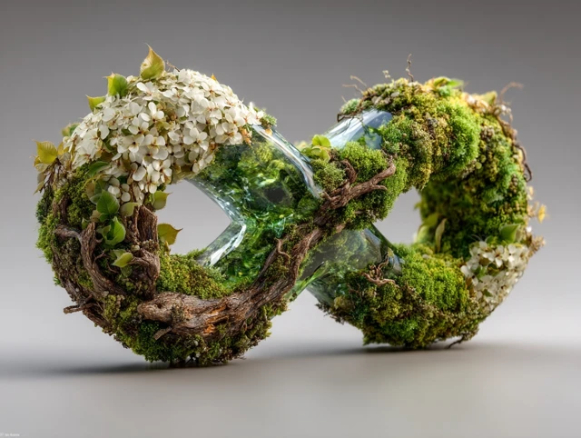 Infinity Symbol Nature and Crystal - 3D Render