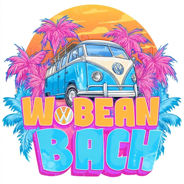 VW Combivan Logo 90s JDM Beach Style for Merchandise