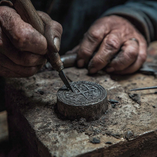 Shaving a Medieval Coin Close Up