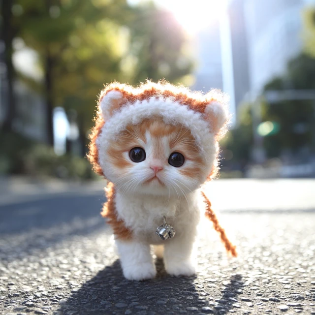 Cute Kitten in Adorable Outfit Photorealistic