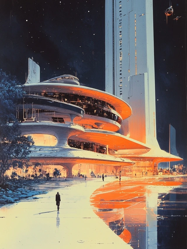Futuristic Soviet Architecture Syd Mead Style