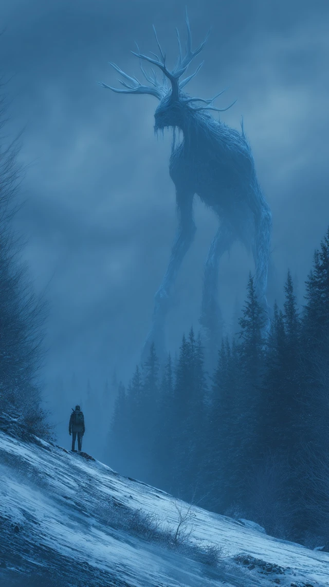 Wendigo Overlooks Prey A Dreadful Encounter