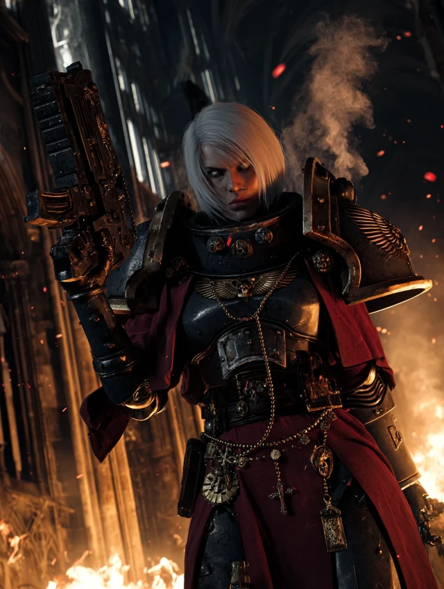 Adepta Sororita Warrior in Gothic Flames