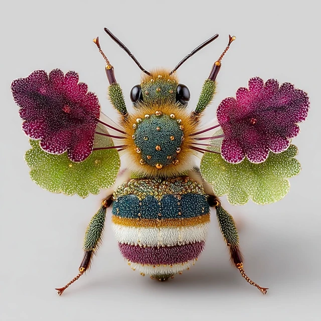Bee Venus Flytrap Hybrid Detailed Illustration