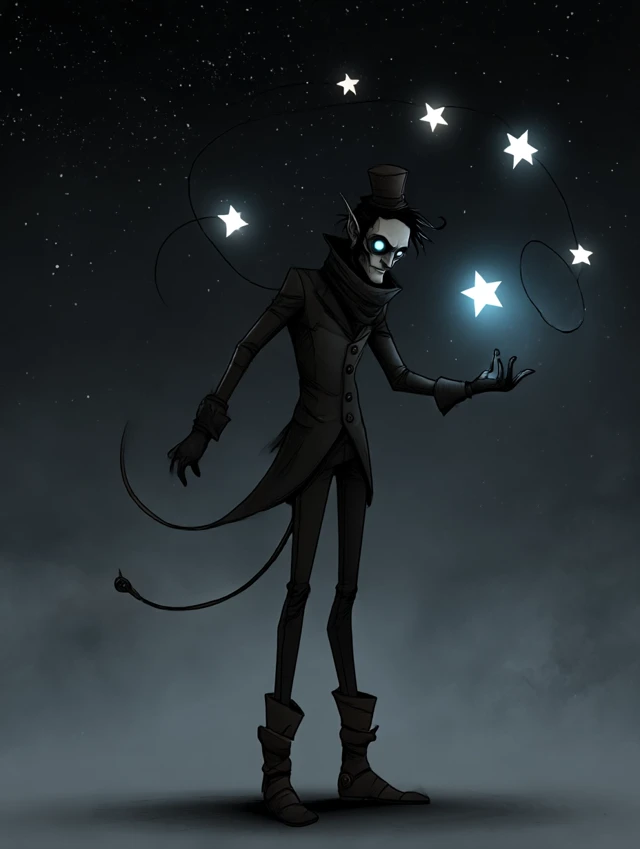 Fairy Rogue Trickster in a Starry Night Sky