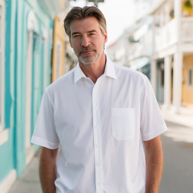 Stylish White Shirt for Men Vacation Look