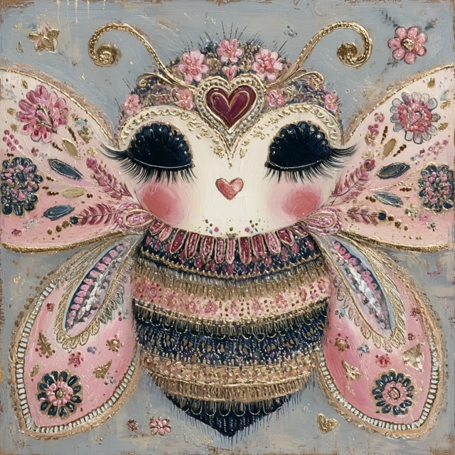 Whimsical Pastel Bee Illustration