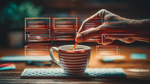 Daily Coffee Break Productivity Illustration