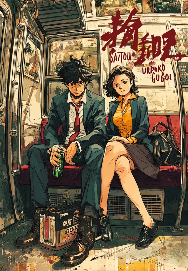 Anime Manga Cover Art Shibuya Station Train