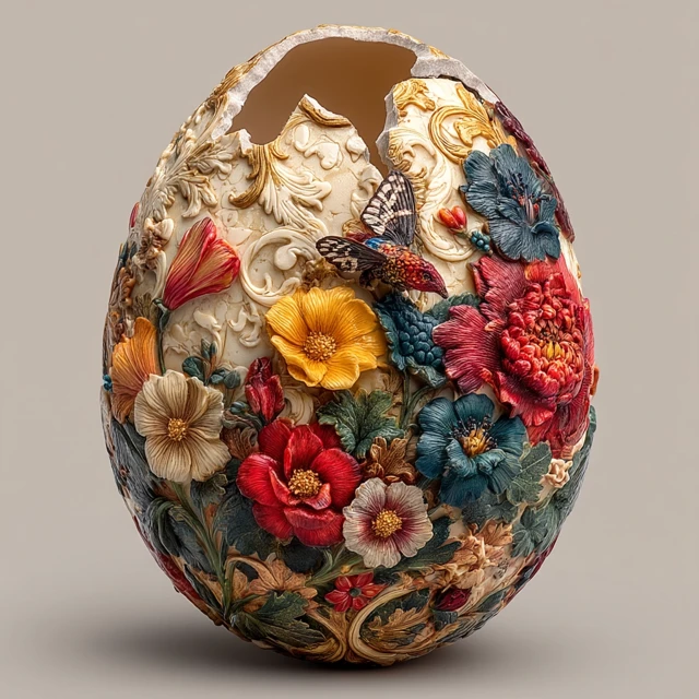 Fantasy Easter Egg with Fairy Kingdom