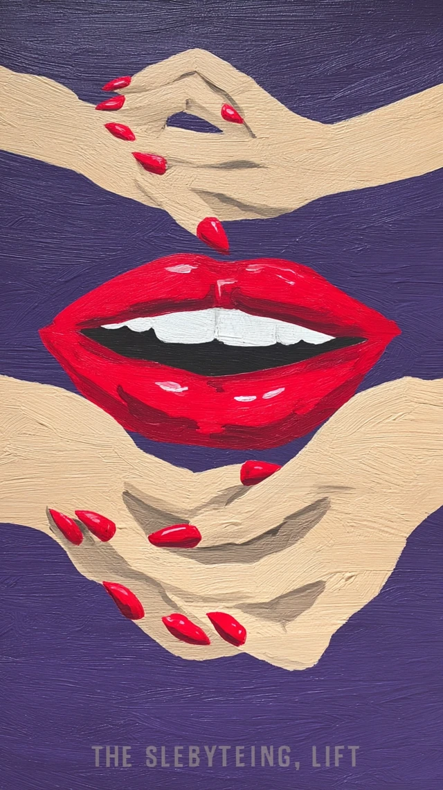 Red Lips and Nails Modern Painting