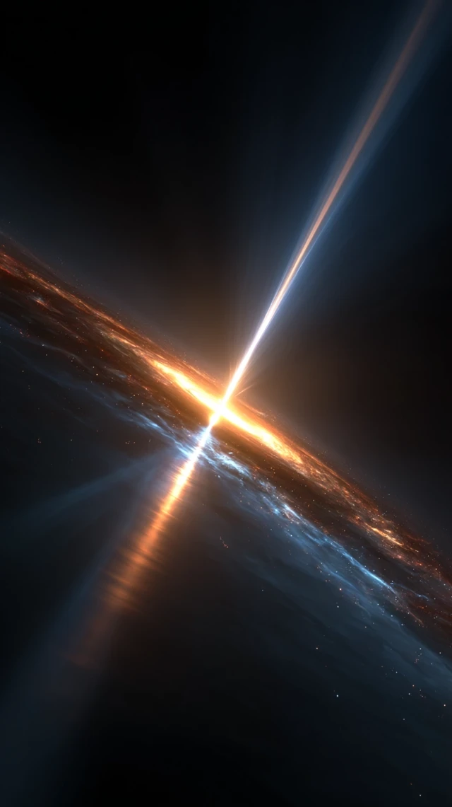 Black Hole Explosion: Cosmic Light Beam in 4k