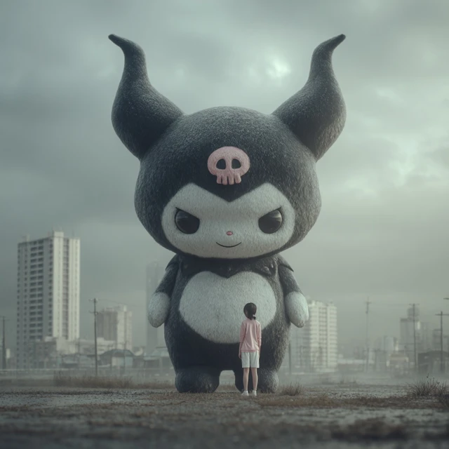 Kuromi Hyperrealistic Giant in City