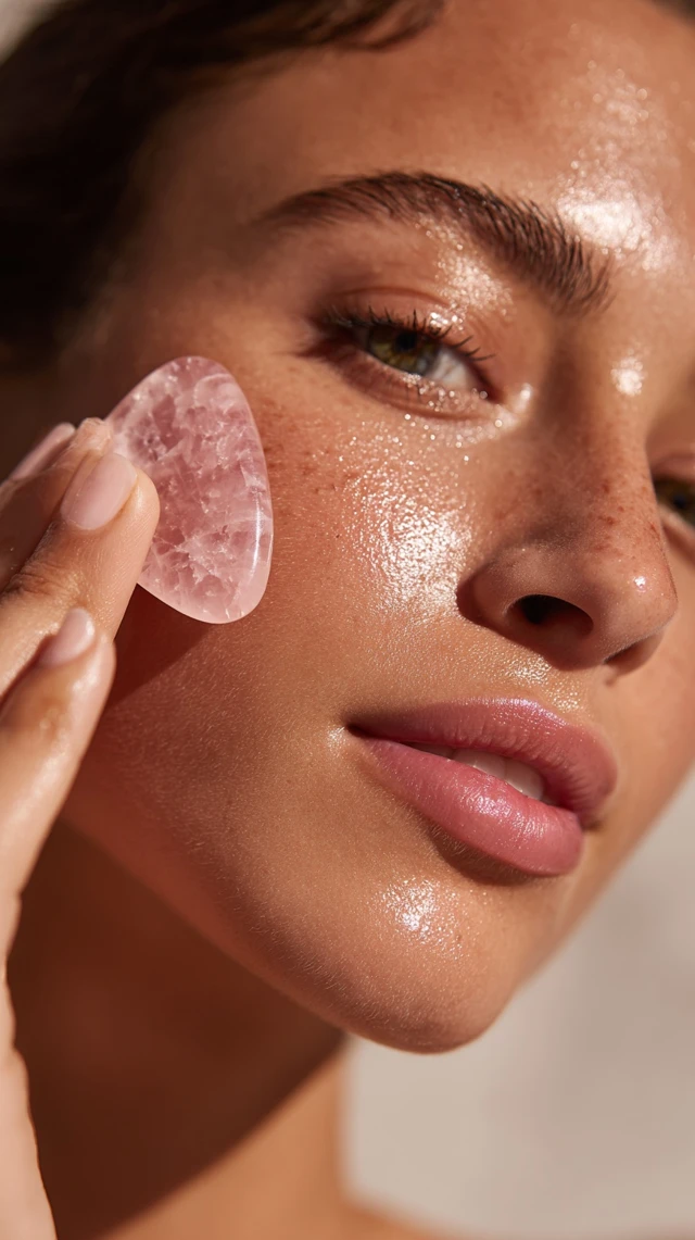 Rose Quartz Gua Sha Skincare Routine Beauty Glow