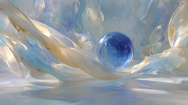 Abstract Digital Painting Ocean Sphere Reflection Art