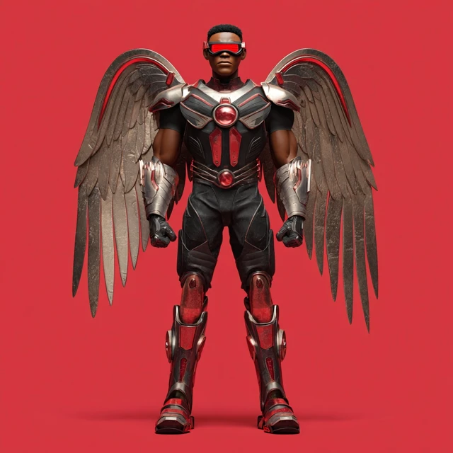 Afrofuturistic Superhero Phoenix Rising Metal Armor