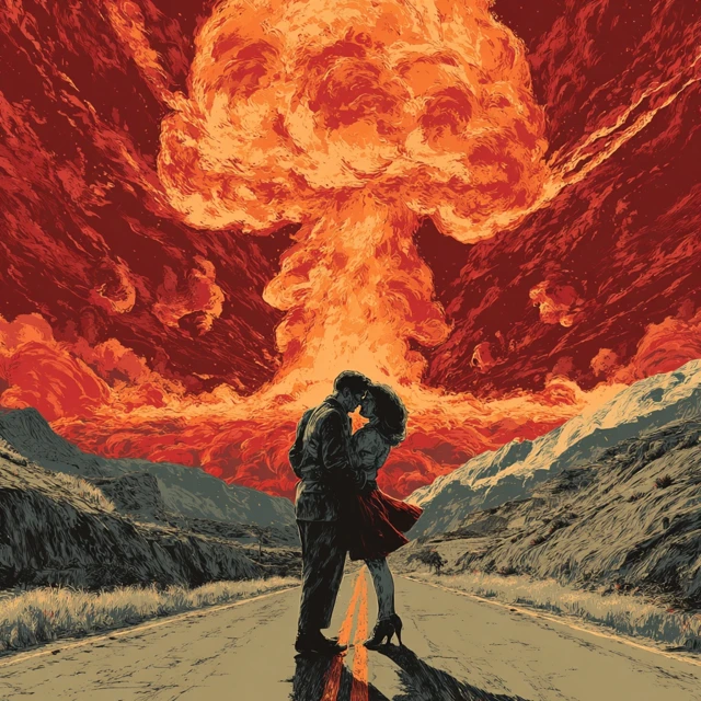 Atomic Kiss Vintage Poster Art
