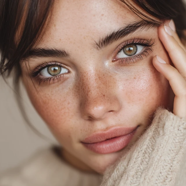Beautiful Girl Portrait Close Up Natural Tones