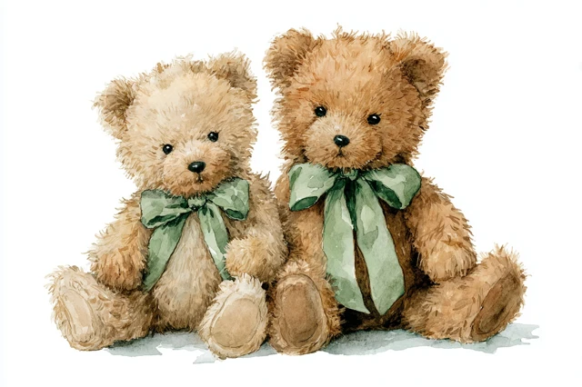 Teddy Bear Watercolor Artwork Boy Nursery Art
