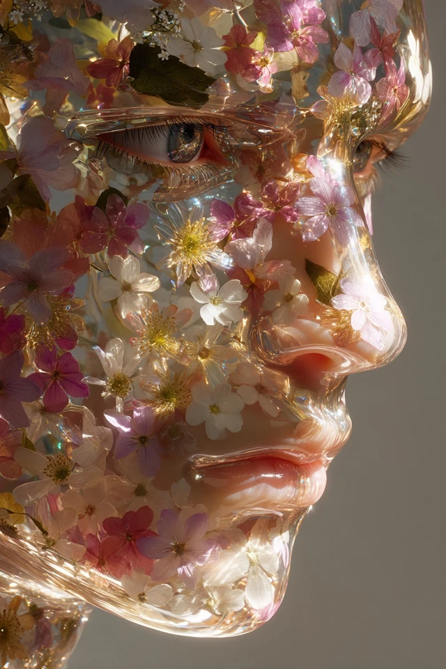 Floral Resin Face Artistic Portrait