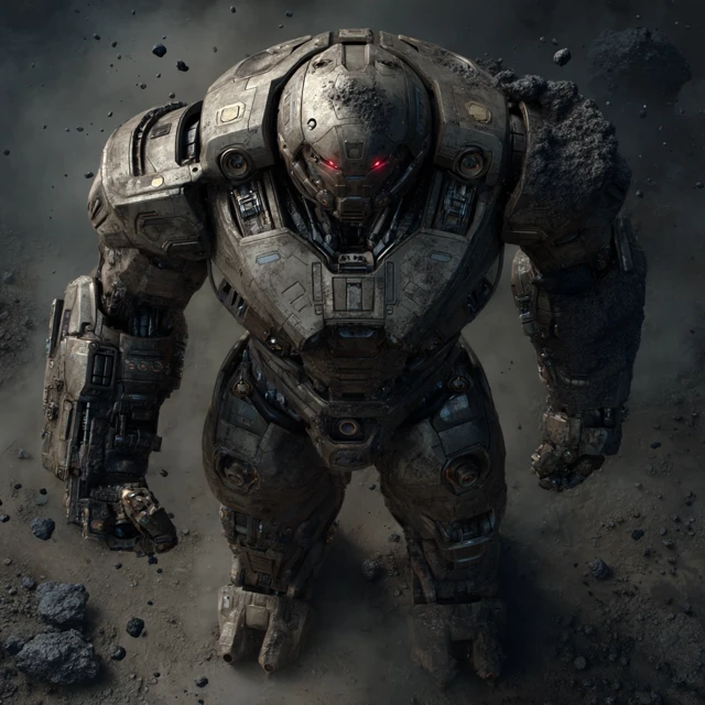 Alien Brute in Meteorite Armor Realistic 3D Render
