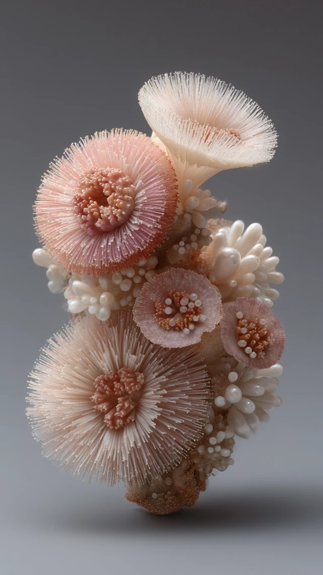 Coral Object Peach Pink and White Hyper Realistic Photo