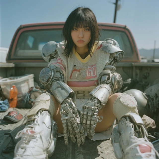 Cyborg Girl in LA Car Park Tim Walker Inspired