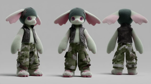 3D Cute Animatronic Creature Model Game Asset