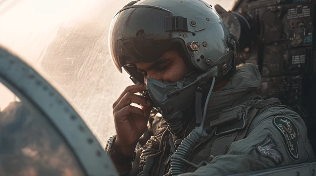 Pakistani Air Force Pilot Preparing for Flight