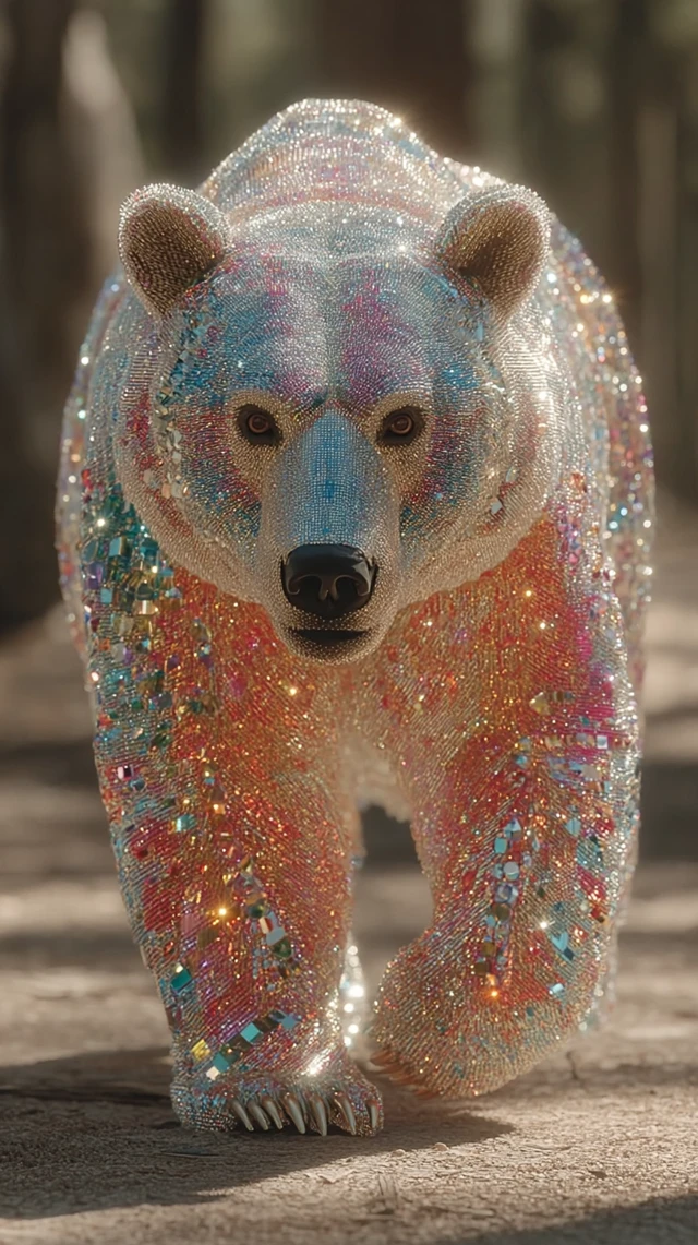 Diamond Gemstone Bear Photorealistic Art