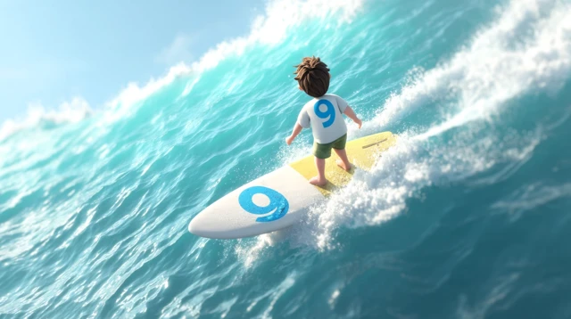 Surfer on a Wave 3D Pixar Animation California