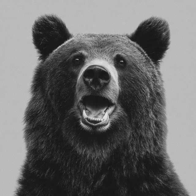 Happy Brown Bear with Dog Features