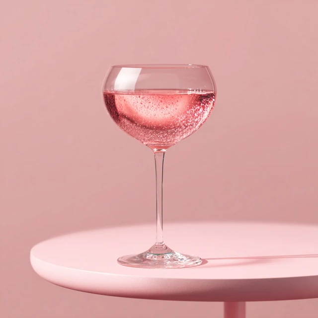 Pink Cocktail in Champagne Glass