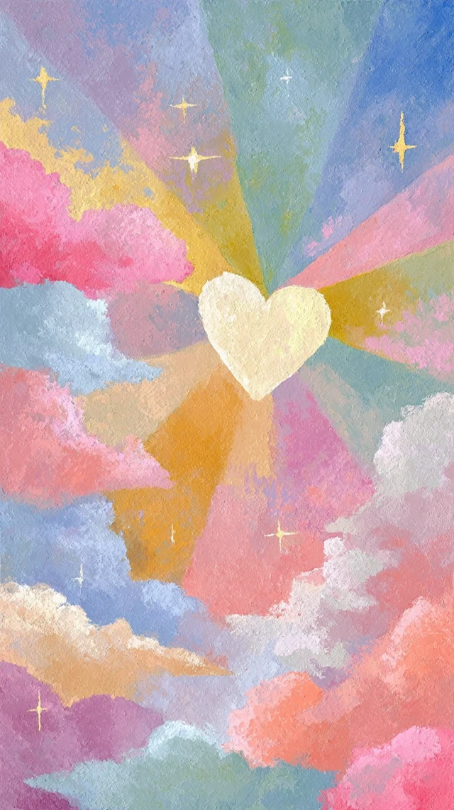 Watercolor Heart in Pastel Clouds Album Art
