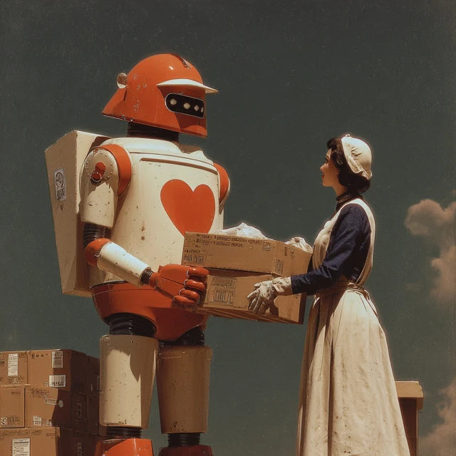Retro Robot Doctor of Love Vintage Style
