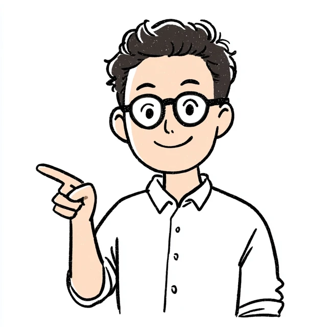 Cartoon Man Pointing: Simple, Smart and Smiling