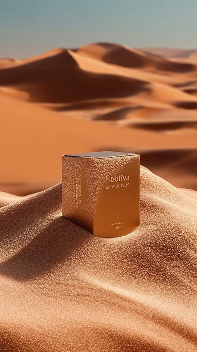 Desert Landscape with a Product Box