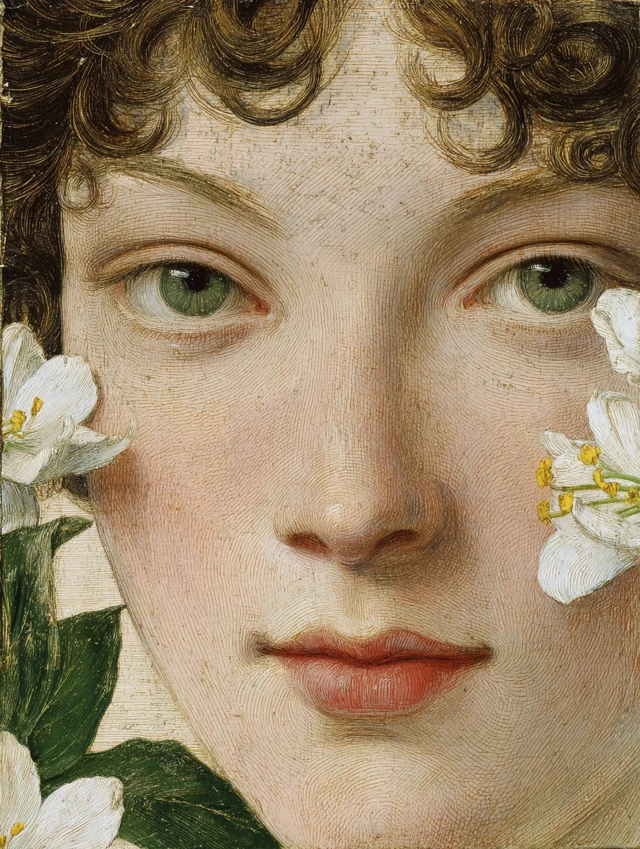 Botticelli Style Woman with Jasmine Painting