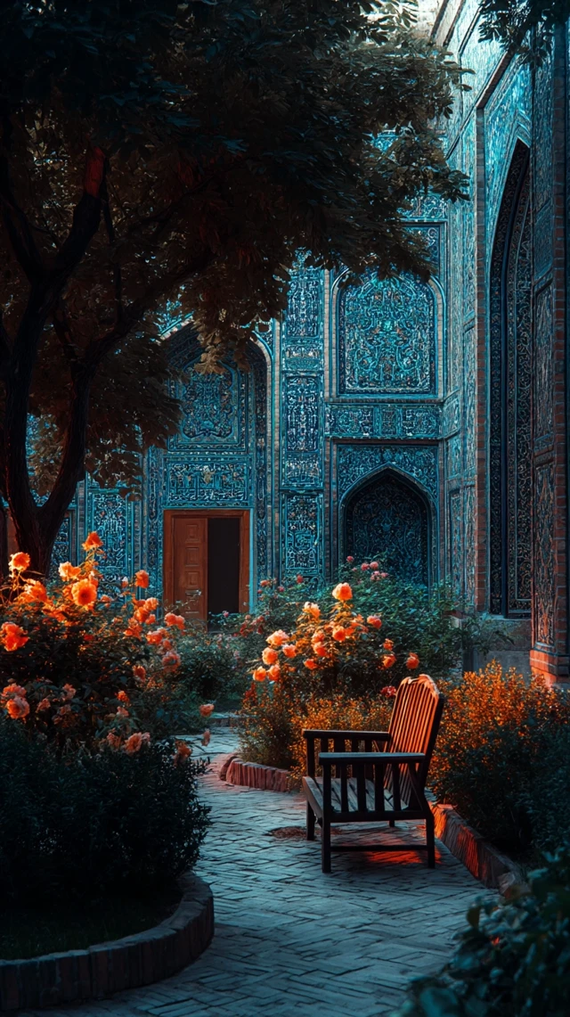 Persian Garden Mosaic Samarkand Palace Architecture