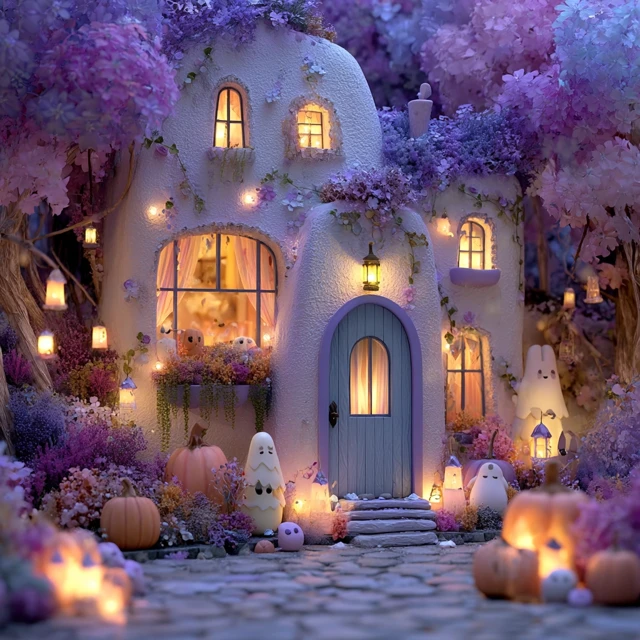 Halloween Fairytale Candy House Pastel Colors