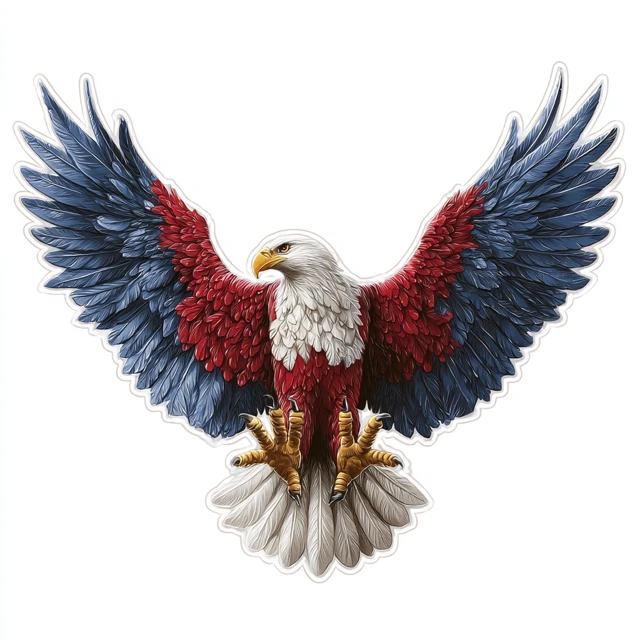 American Bald Eagle Flag Design Vector Illustration